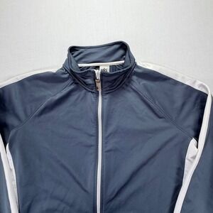 Alo‎ Yoga CoolFit Full Zip Track Jacket Women's XXL Blue White Athletic Casual